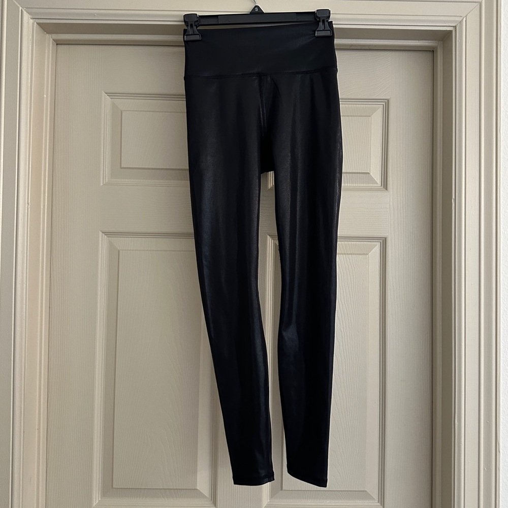 *LAST CHANCE Fabletics Classic Black Faux Leather Look Leggings